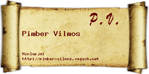 Pimber Vilmos névjegykártya